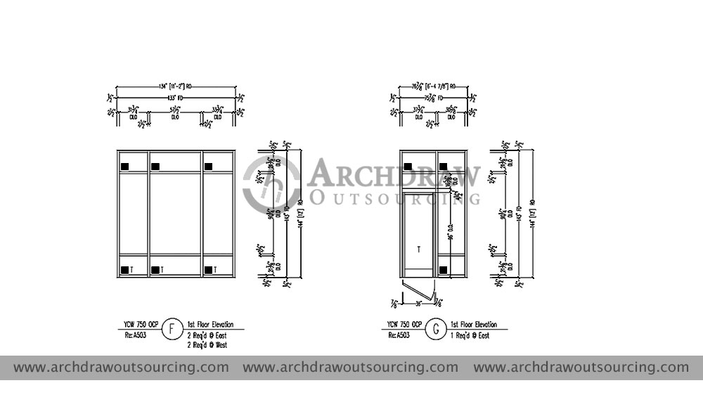 Glazing Shop Drawing Project 1 Floor Elevation Muscat