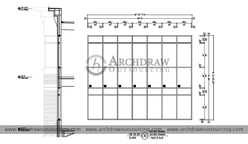 Commercial Glazing Shop Drawing Project 2 3 Floor Elevation Newcastle