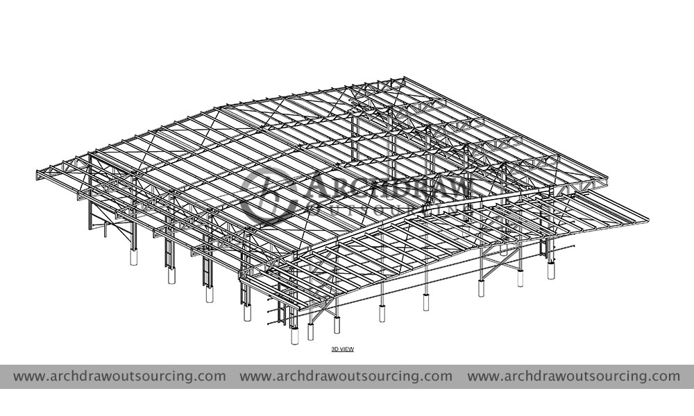 Steel Fabrication Shop Drawing 3D View US
