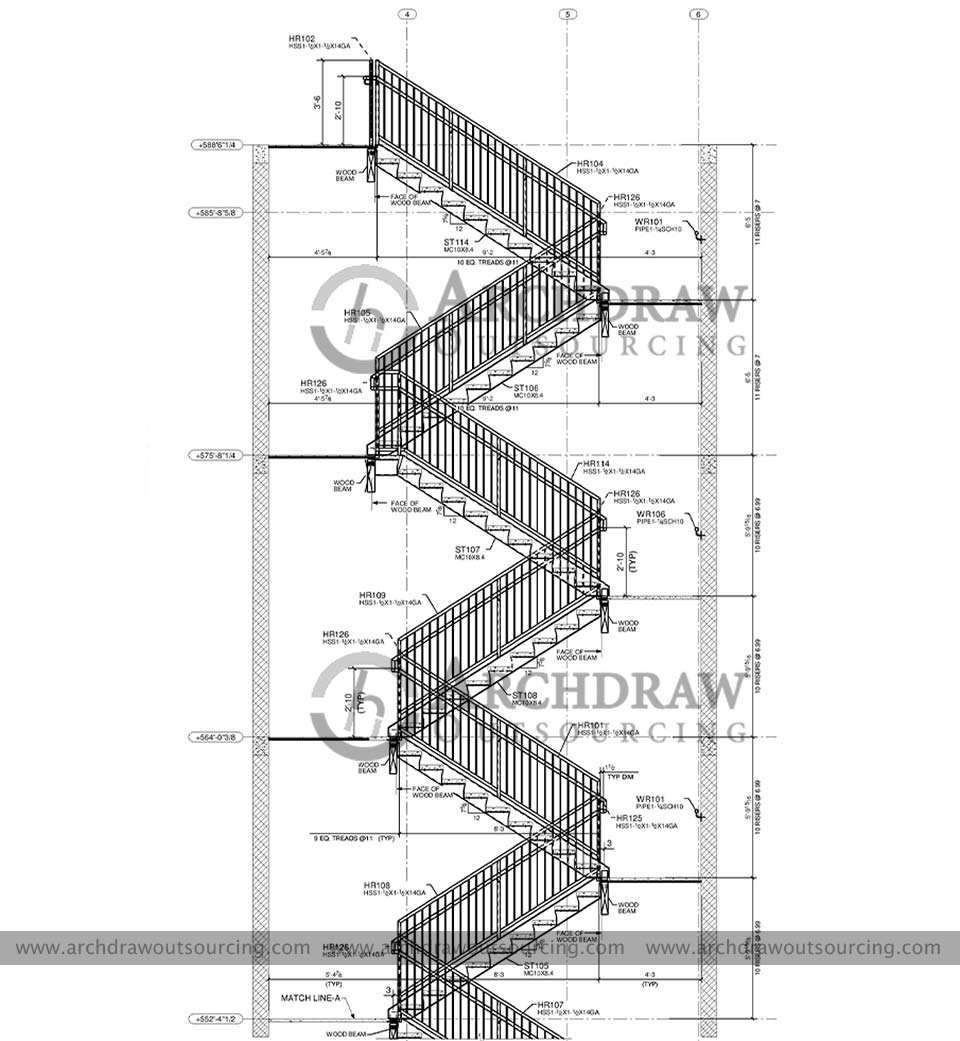 Stair Railing Detailing Drawings