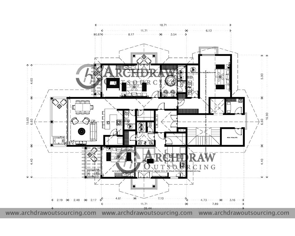 Apartment Floor Plan Drawing - Australia