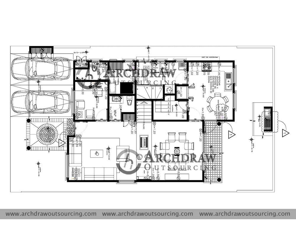 Residential Apartment Ground Floor Plan Drawing - Australia