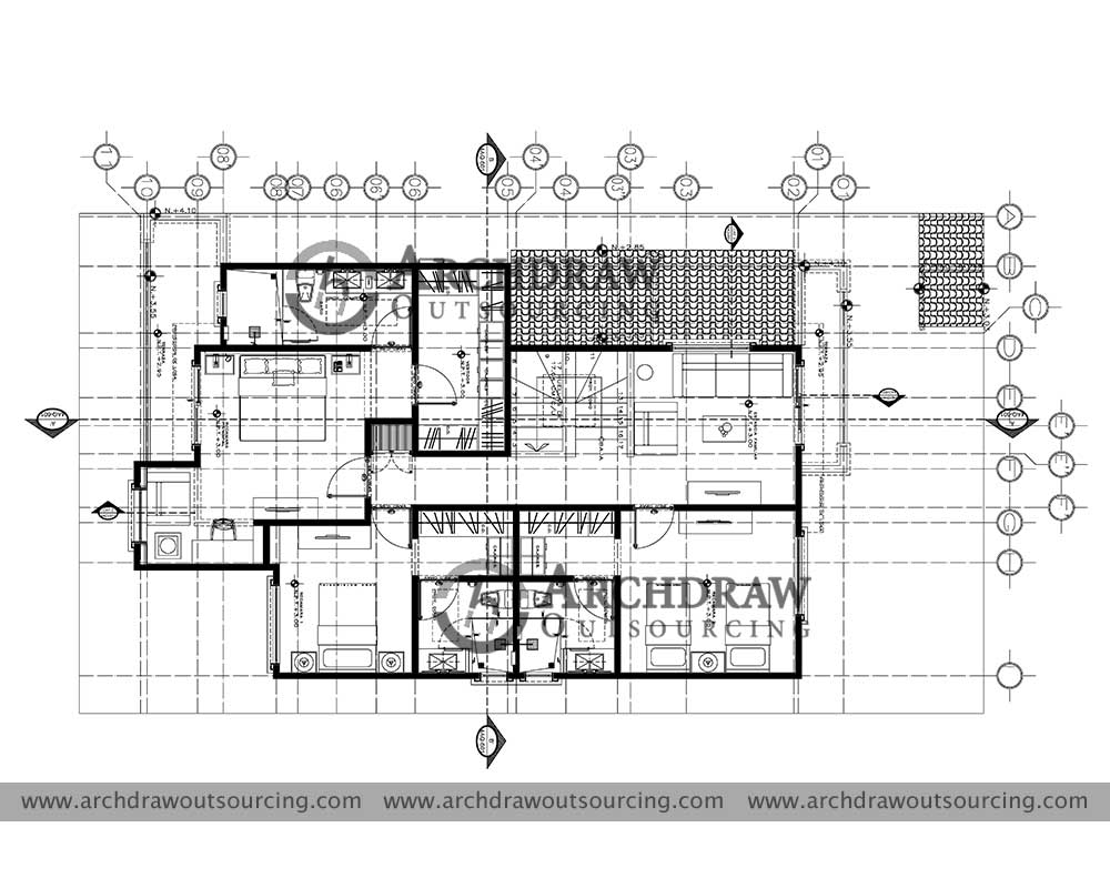 Residential Apartment Second Floor Plan Drawing - Australia